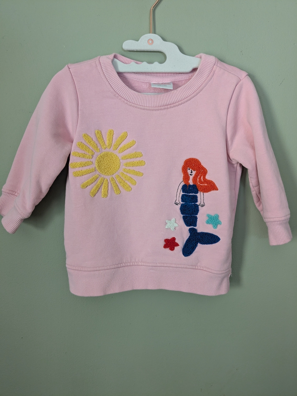 😍$10 WHEN BUNDLED 😍Hanna Andersson Pink Mermaid & Sun Appliqué Sweatshirt